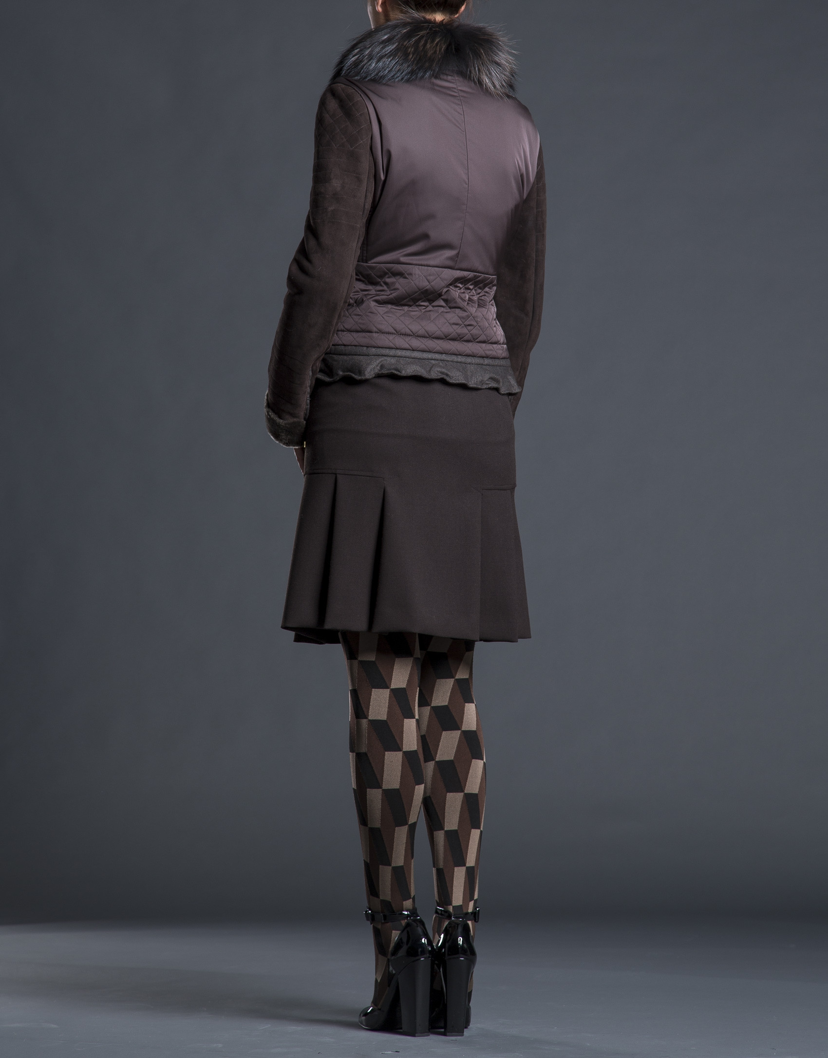 Brown two-faced jacket