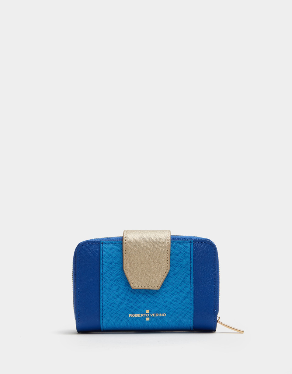 Cartera piel saffiano azul - OI2020 | Roberto Verino