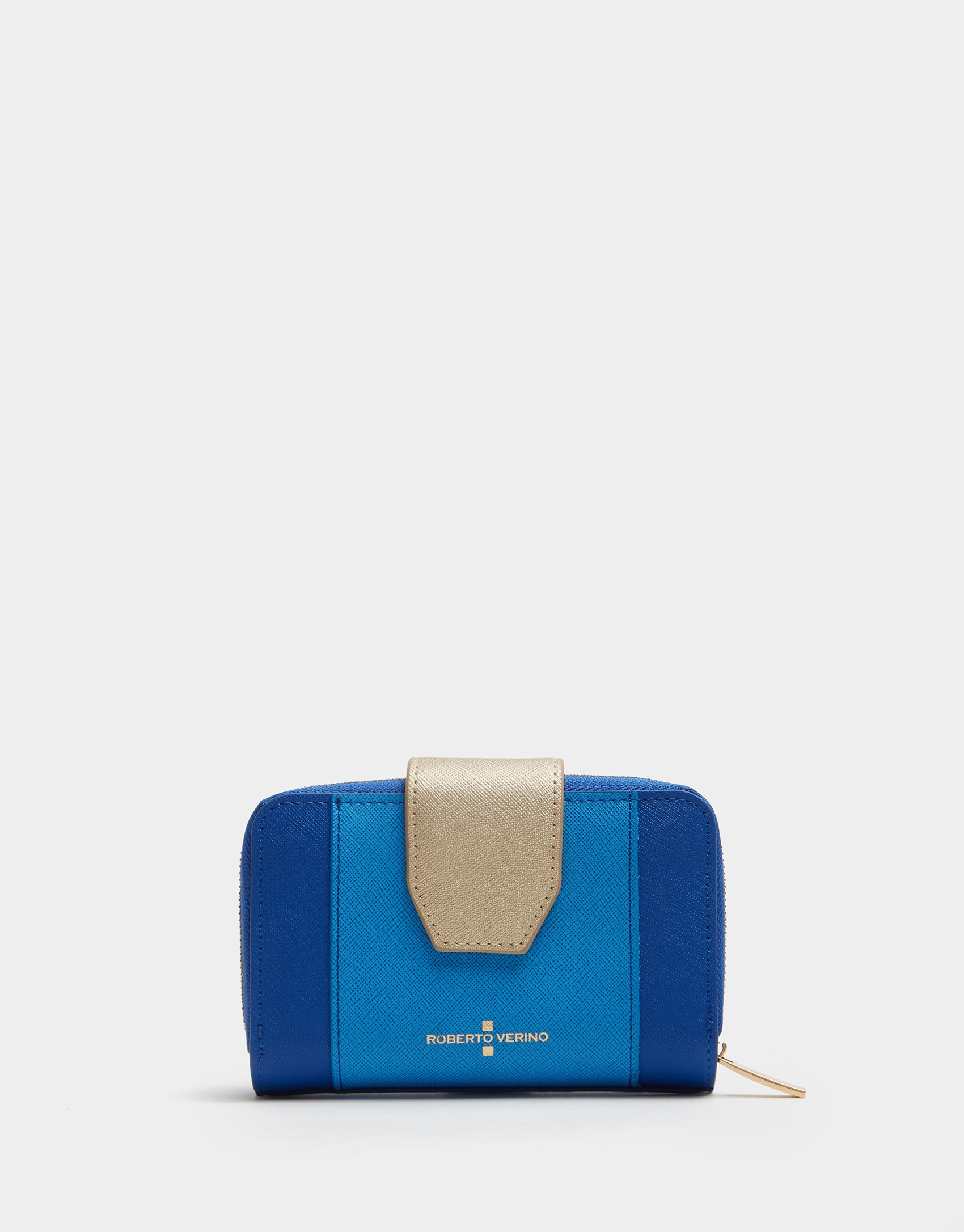 Blue saffiano leather wallet - AW2020 | Roberto Verino