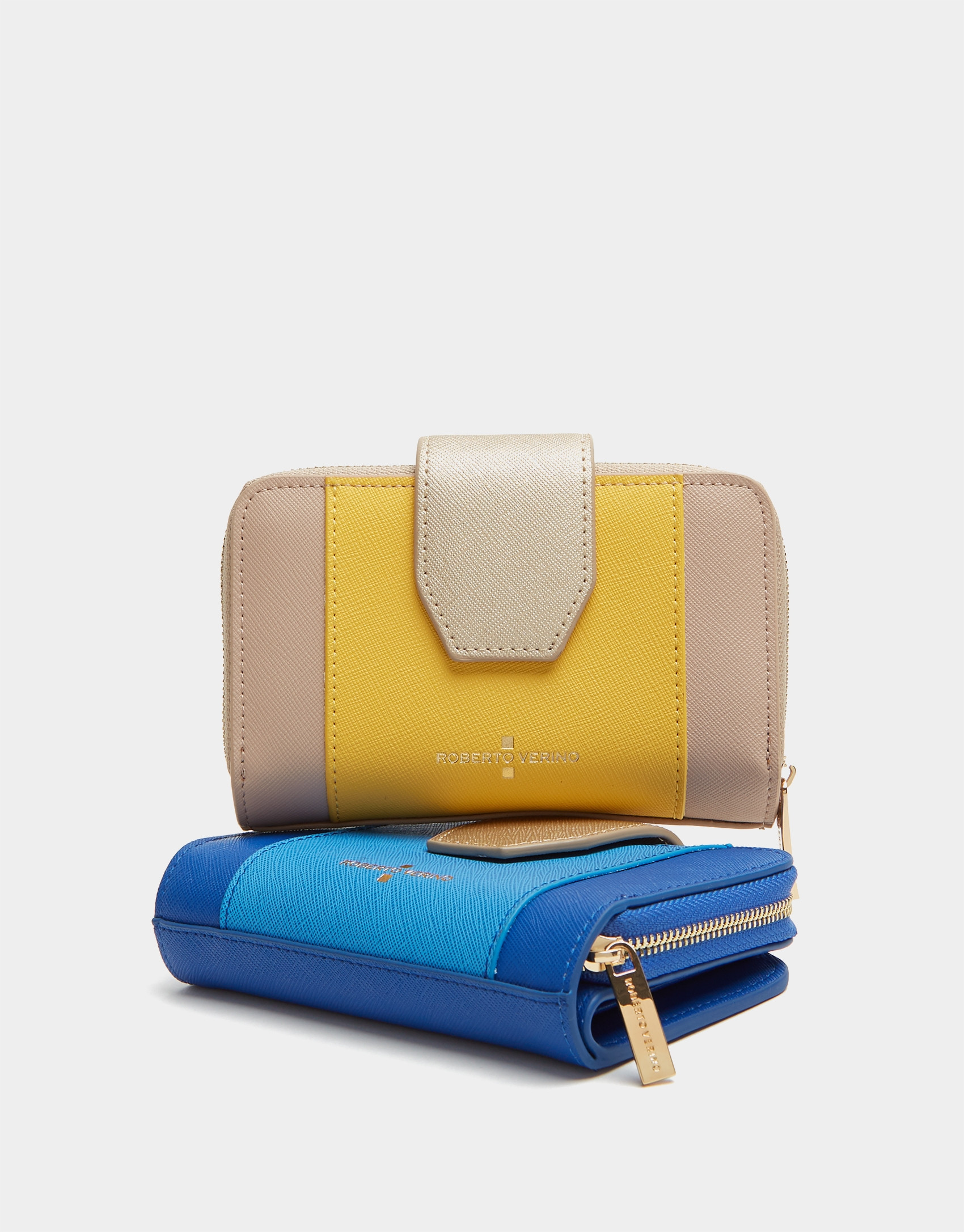 Blue saffiano leather wallet - AW2020 | Roberto Verino
