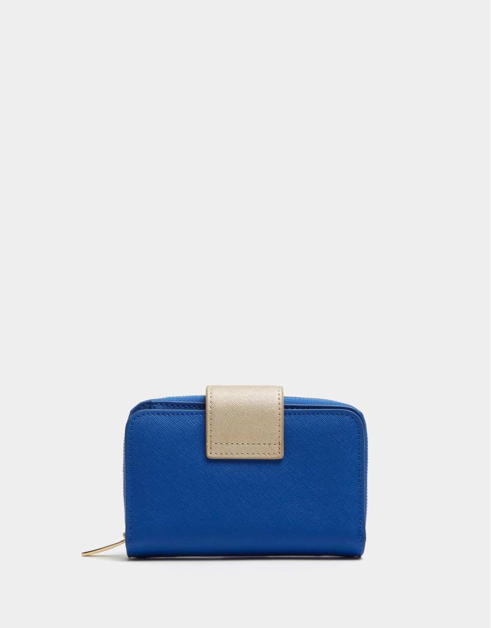 Cartera piel saffiano azul - OI2020 | Roberto Verino