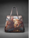 Bolso Birdy Vinci  en tejido estampado y corcho laminado oro