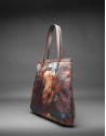 Bolso Birdy Vinci  en tejido estampado y corcho laminado oro
