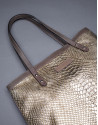 Bolso Birdy Vinci  en tejido estampado y corcho laminado oro