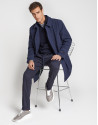 Navy blue raincoat with shirt collar - Man | Roberto Verino
