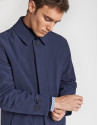 Navy blue raincoat with shirt collar - Man | Roberto Verino