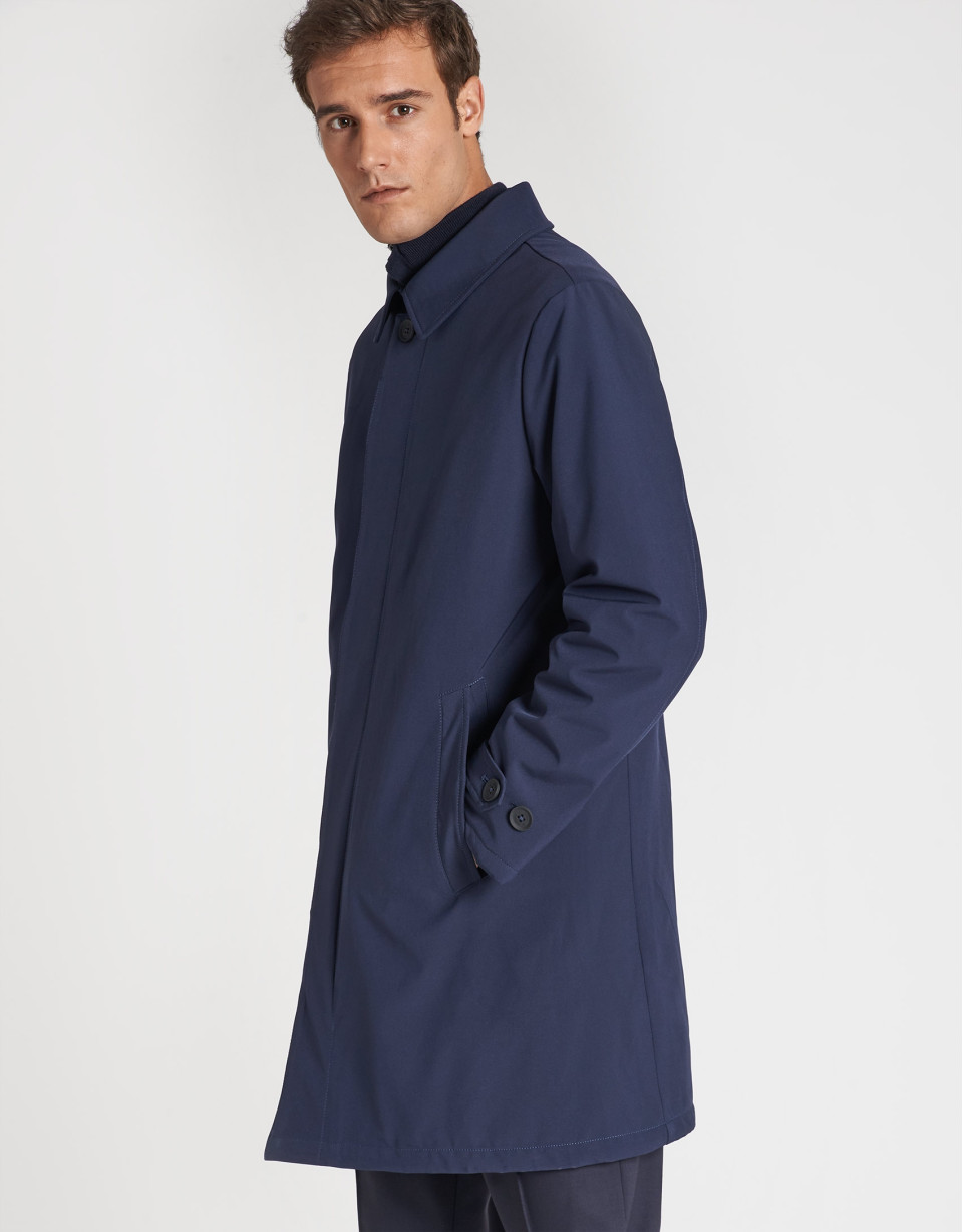 Navy blue raincoat with shirt collar - Man | Roberto Verino