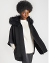Black wool cape coat - OI20 - % - SS2021 | Roberto Verino