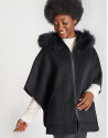 Black wool cape coat - OI20 - % - SS2021 | Roberto Verino
