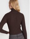 Brown sweater with ribbing - OI20 - % - SS2021 | Roberto Verino