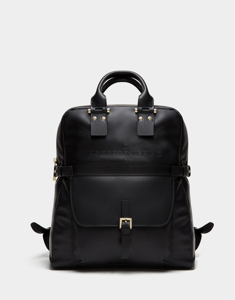 Black leather Charlotte backpack