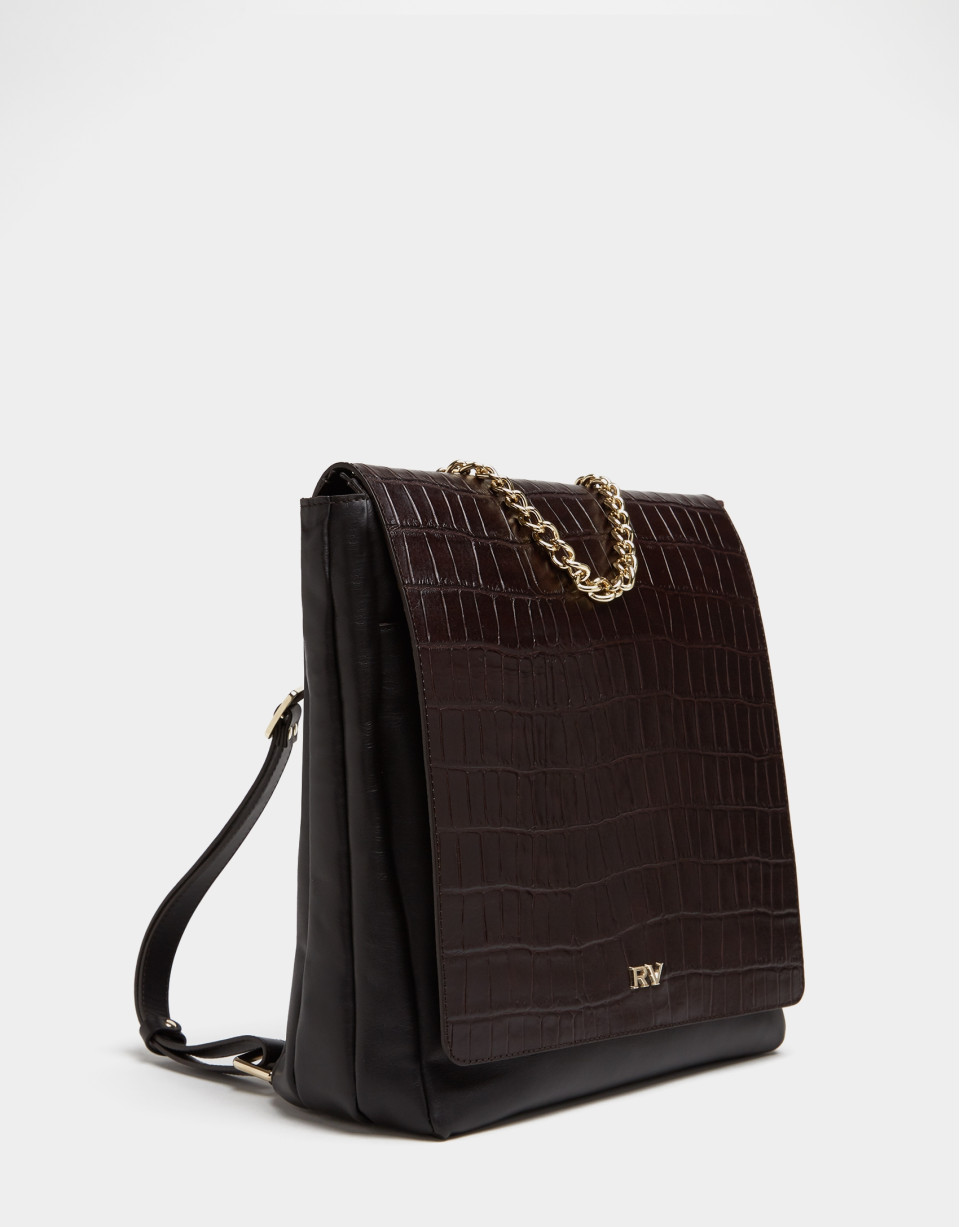 Brown nappa Valentina backpack