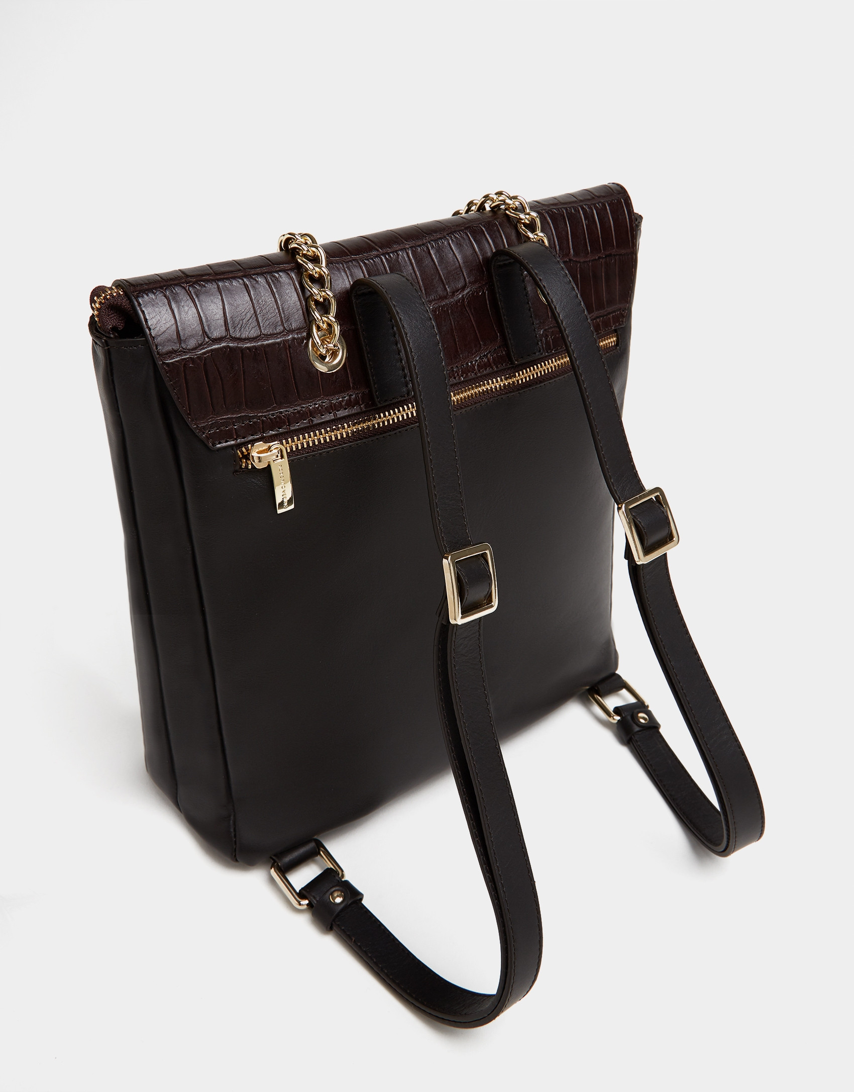 Brown nappa Valentina backpack