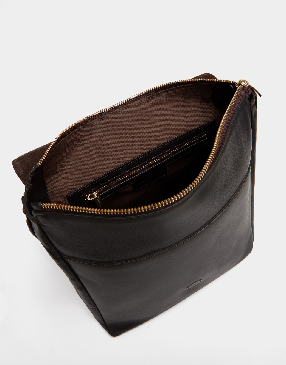 Brown nappa Valentina backpack