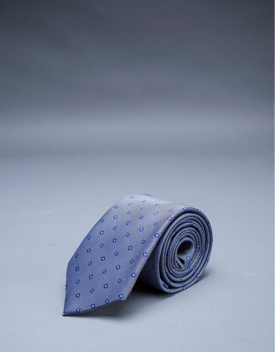 Corbata motivos azul gris