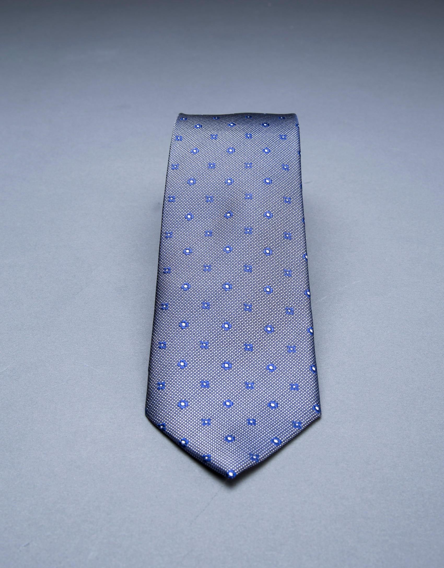 Corbata motivos azul gris
