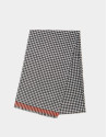 Gray and beige houndstooth scarf