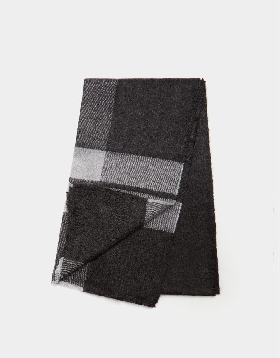 Gray checked scarf