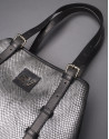 Bolso Paulina Nacar en tejido nacarado plata vieja