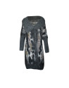 Chaqueta larga cuello asimétrico mohair