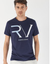Camiseta algodón marino logo RV celeste | Roberto Verino