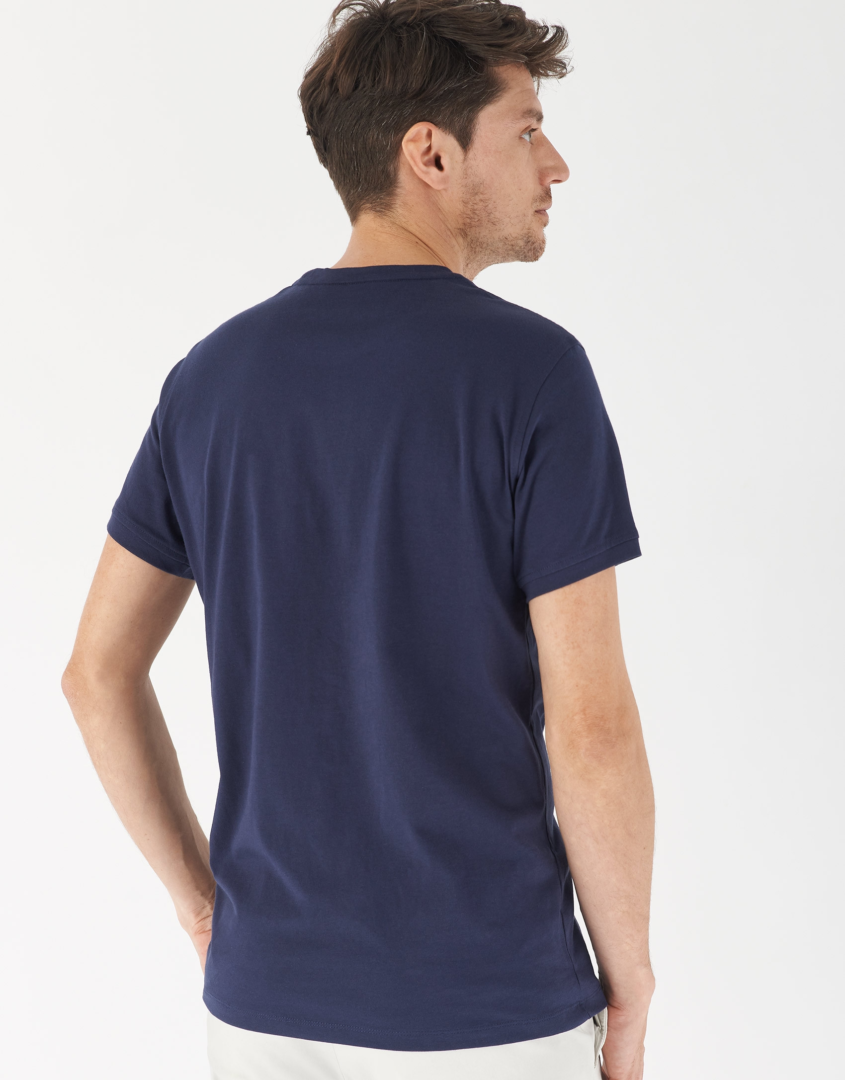 Camiseta algodón marino logo RV celeste | Roberto Verino