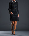 Short black double-breasted jacket