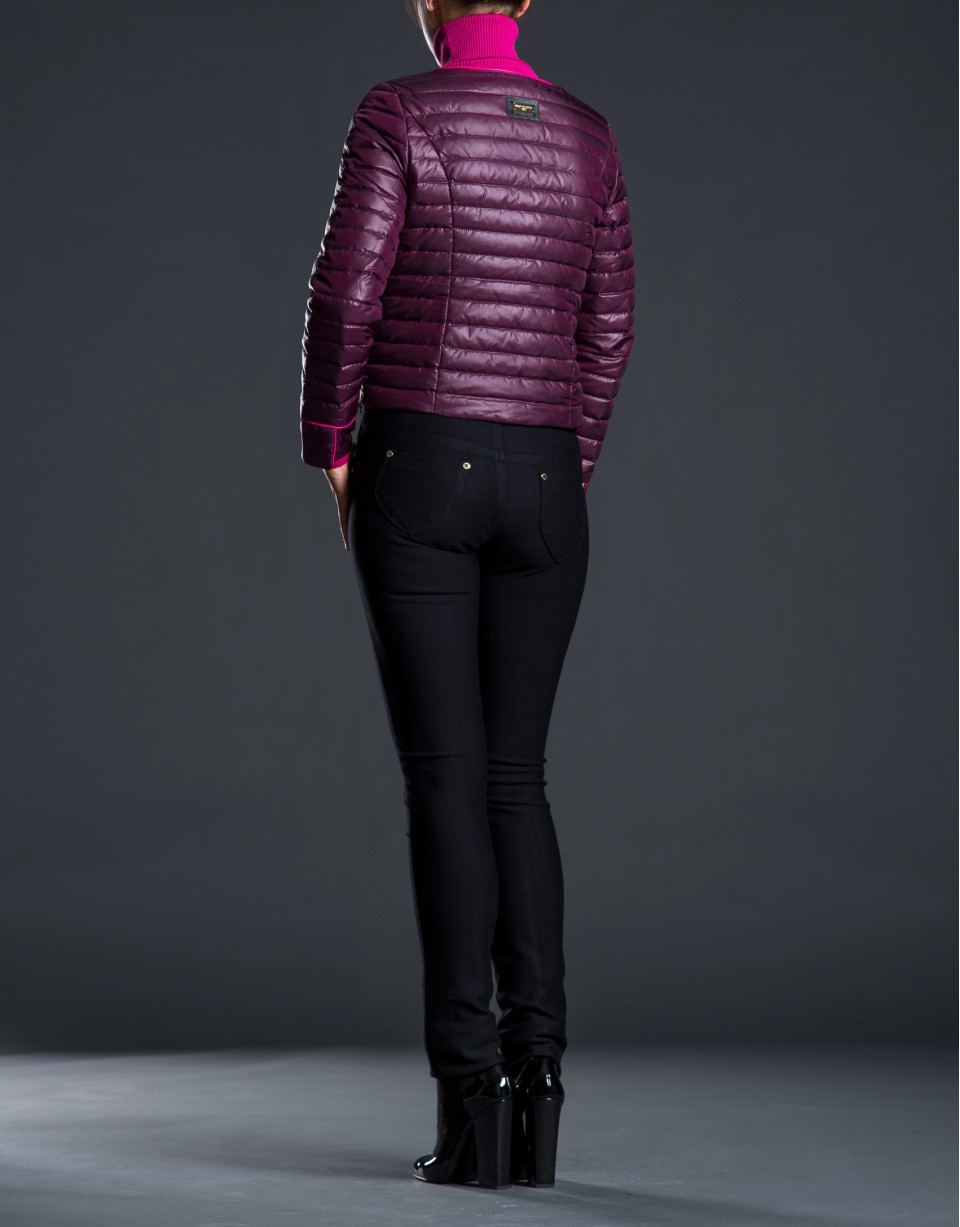 Short fuchsia - aubergine ski jacket 