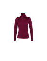 Roll collar pullover in bordeaux
