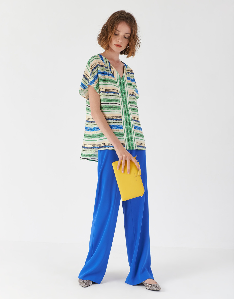Blusón escote V multicolor - Mujer - PV2021 | Roberto Verino