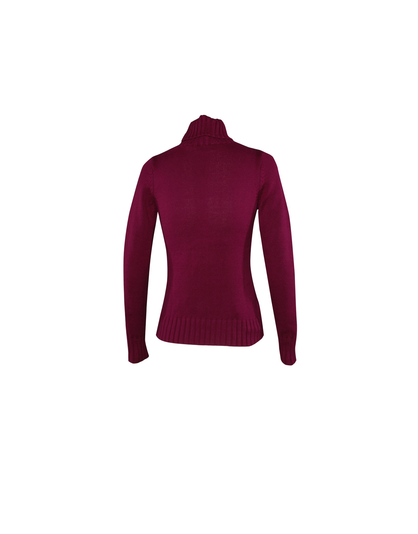 Roll collar pullover in bordeaux