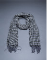 Grey and green check scarf