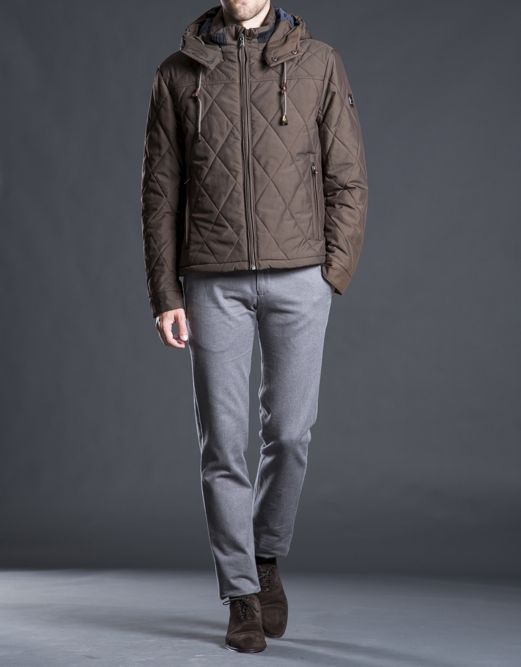 Brown hooded tracksuit jacket 