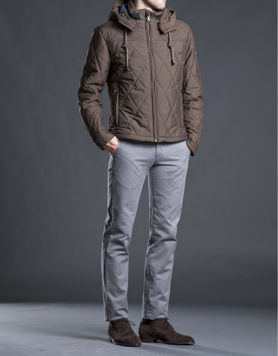 Brown hooded tracksuit jacket 