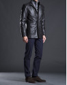Parka piel marrón oscuro bolsillos
