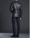 Parka piel marrón oscuro bolsillos