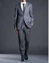 Regular fit, gray micro-print suit 