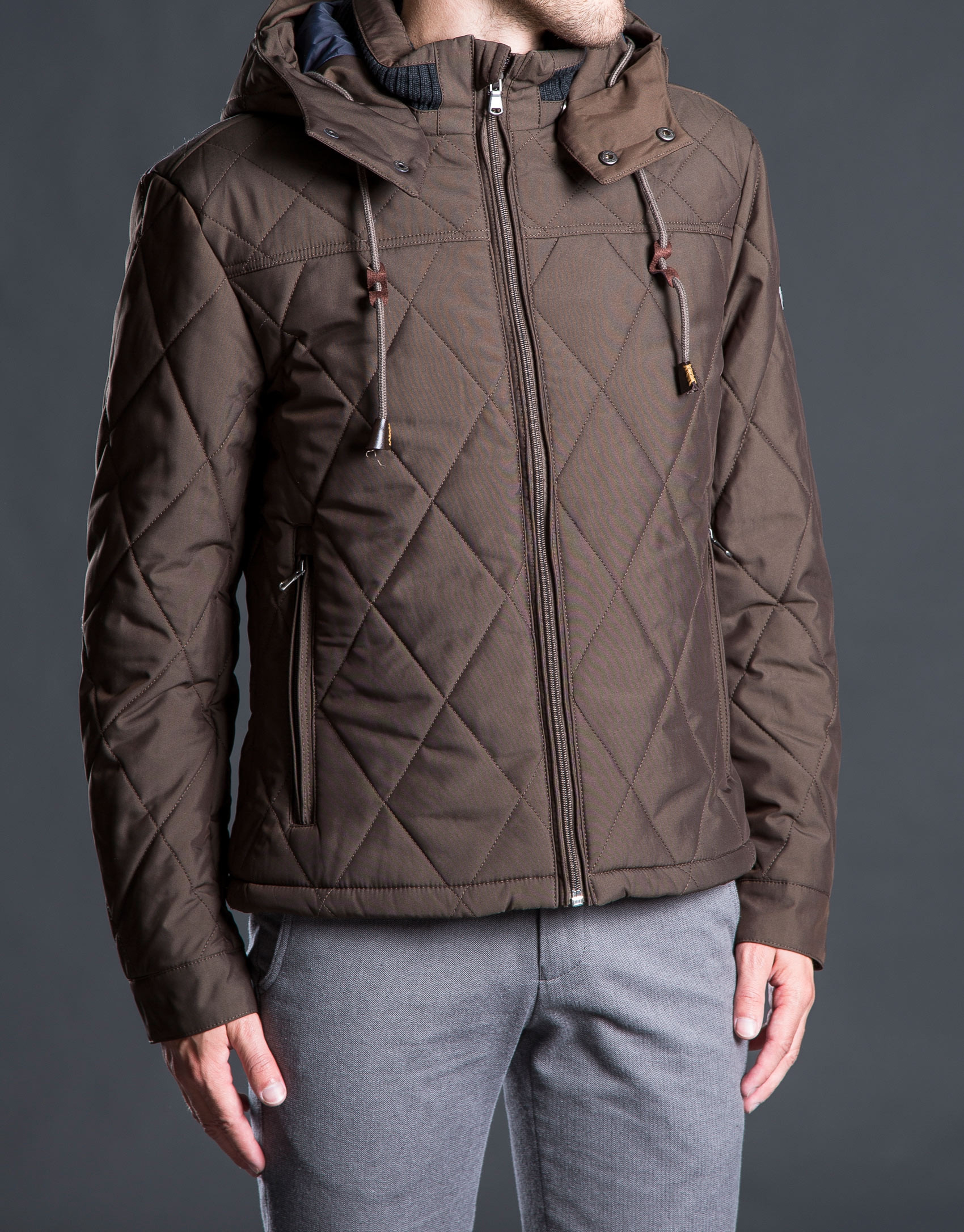 Brown hooded tracksuit jacket 