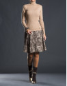 Pleated jacquard skirt 