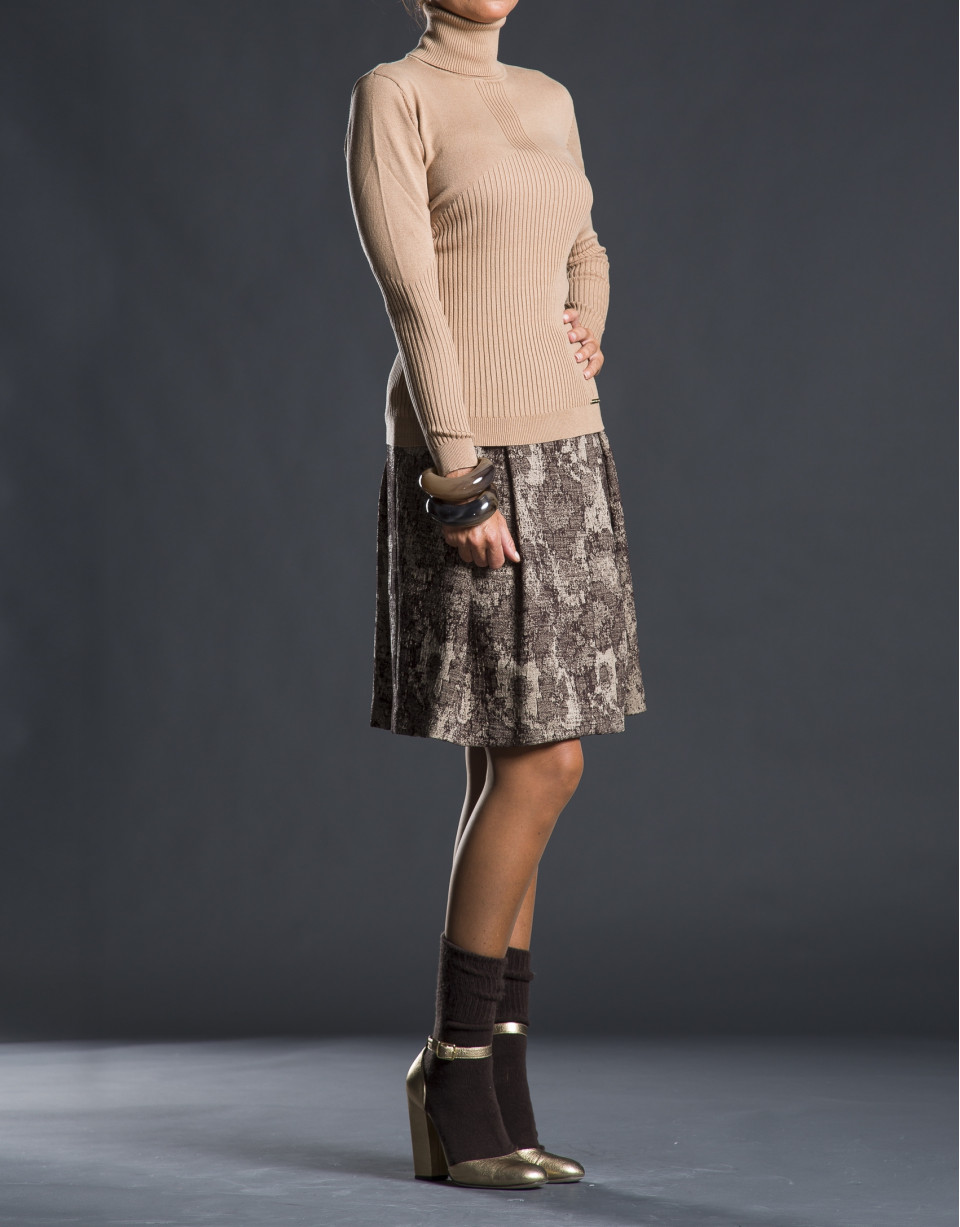 Pleated jacquard skirt 