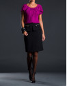 Straight black pep-plumb skirt