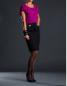 Straight black pep-plumb skirt