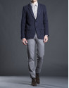 Navy blue knit jacket with elbow patches