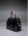 Stiff leather, black and brown Ryan bag 