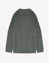 Green thick wool jacket with tuxedo collar