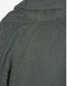 Green thick wool jacket with tuxedo collar