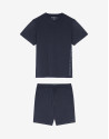 Navy blue cotton short sleeve pajamas