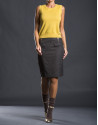 Straight jacquard skirt with pockets