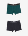 Navy blue and green boxers pack
