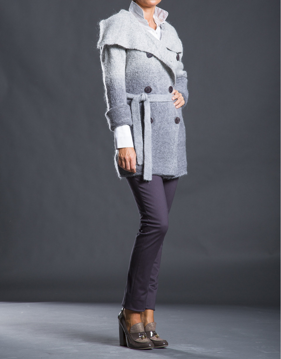 Chaqueta larga gris degradé